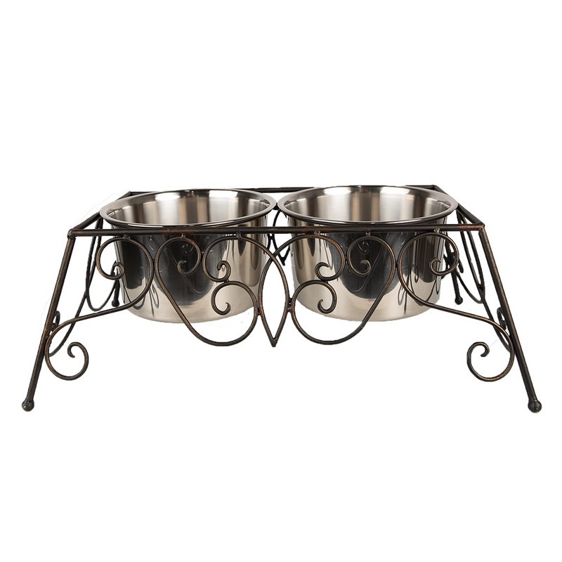 Cuenco de comida para animales 46x26x16 cm / 2x2000 ml