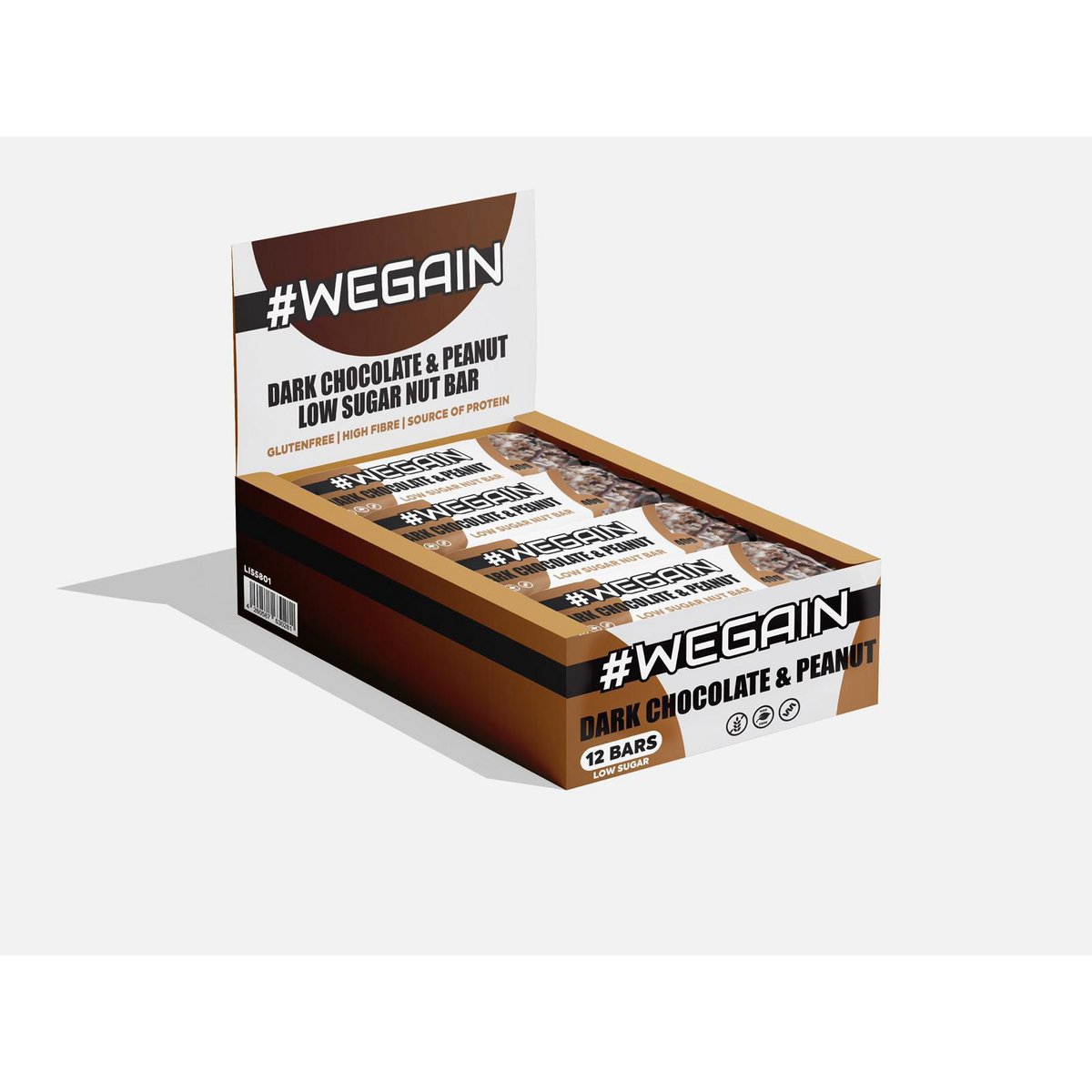 #WEGAIN Dark Chocolate & Peanut Nut Bar (Low Sugar)