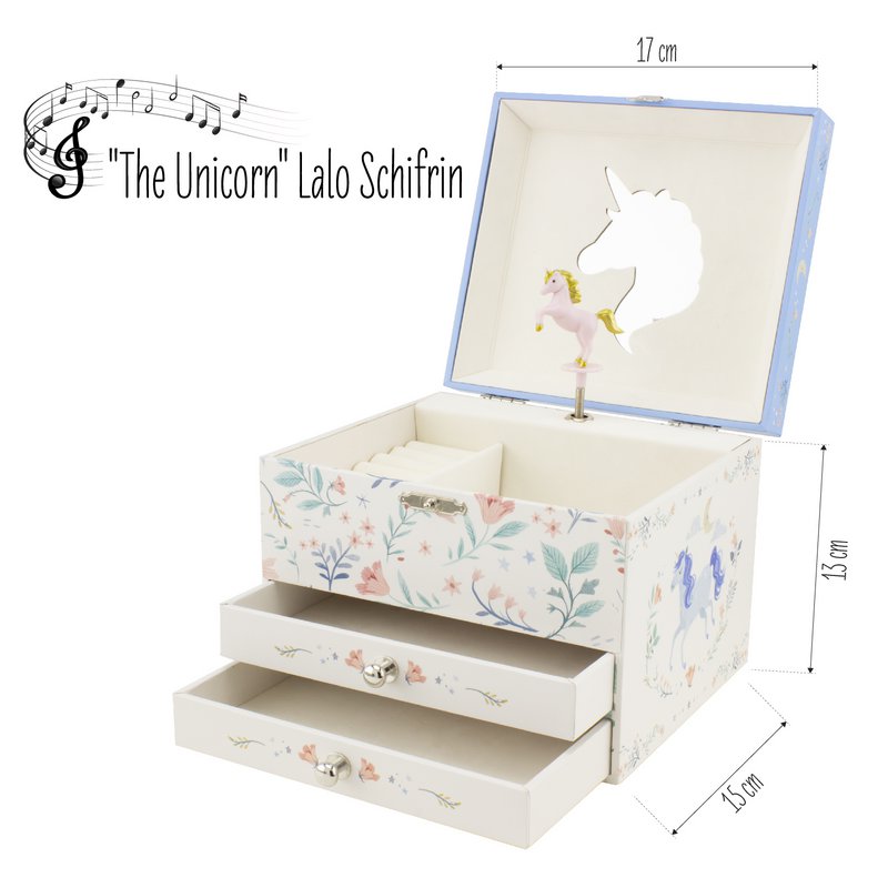MUSICAL CHEST 2 UNICORN DRAWERS