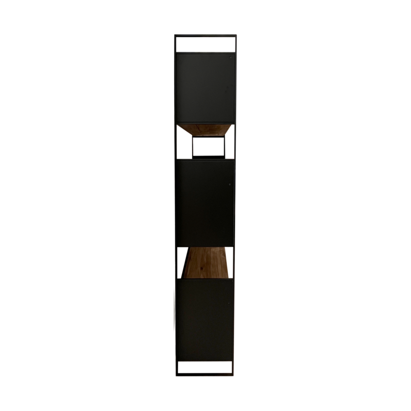 Librería de madera y hierro 90 x 36 x 190 h cm
