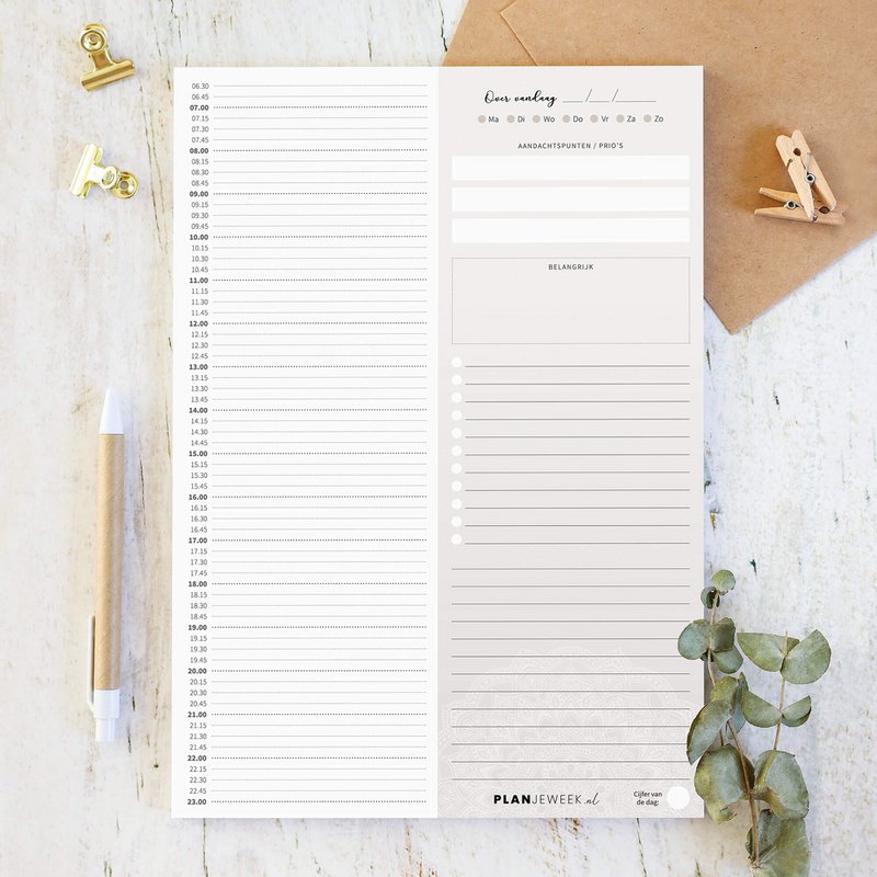 A4 dagplanner 'Steen' schrijfblok