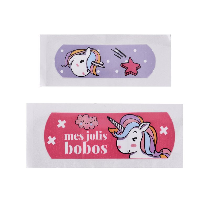 Eenhoorn, Metalen doos met verbandmiddelen, Voorgesneden, Kinderen, Junior, Doos met 24 verbanden, 10,9 x 8 x H.2 cm, TAKE CARE