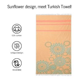 Asciugamano Hammam Girasole – Verde e Arancione