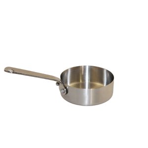 Mini mat ronde steelpan met lange ronde 7x7x2.5 cm