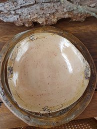 Dessert plate, crockery, handmade, stoneware, unique, plate, diameter approx. 16 cm, creamy white, matt