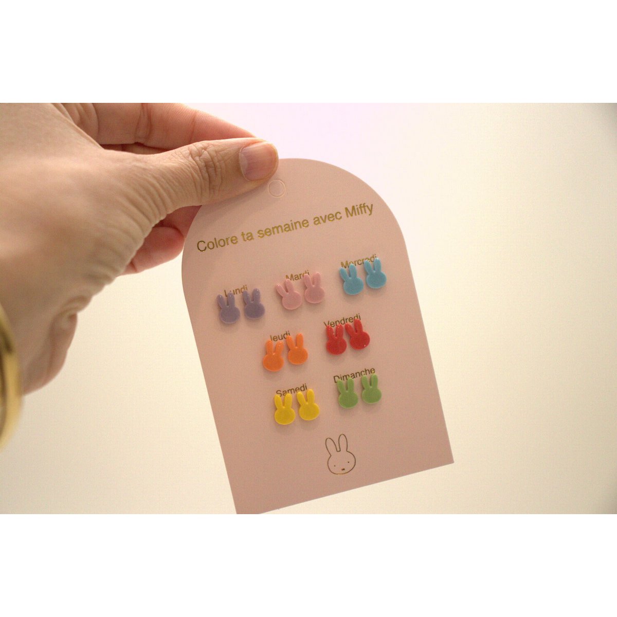 Set of 7 pairs of Miffy without nickel earrings