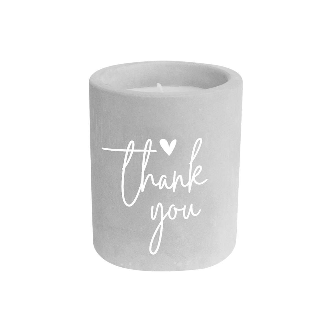 Cement candle - Thank you