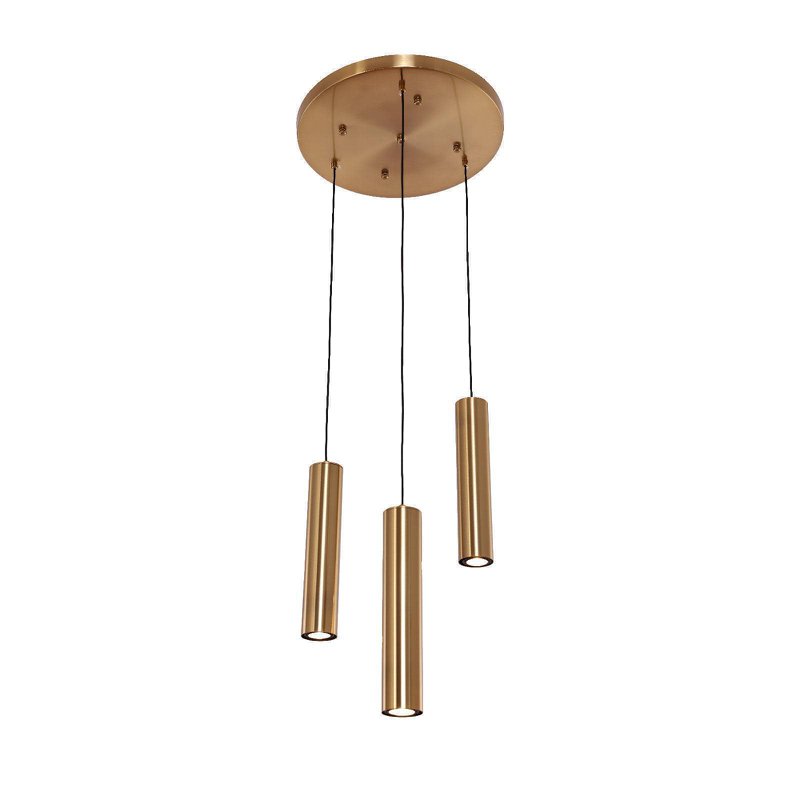 Hanging lamp cylinder 3 | Golden