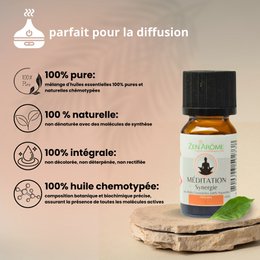 Synergy of essential oils - Meditation - 10 ml - Use for Diffusion - Packaged in France