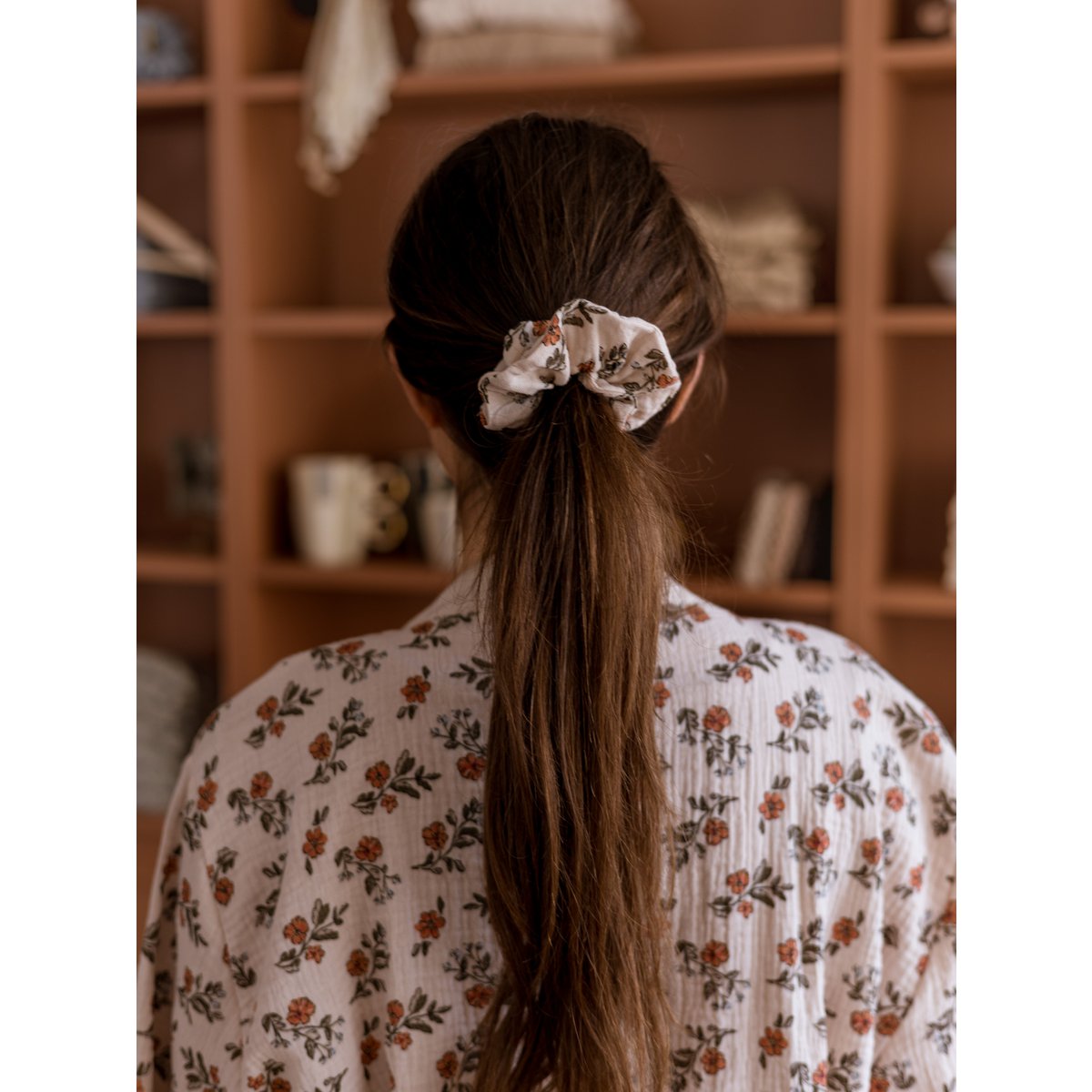 Scrunchie large / floral vintage