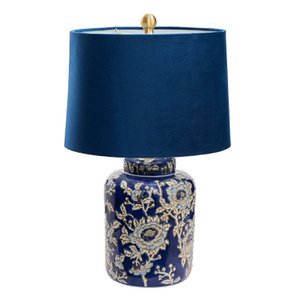 Blue Flower table lamp, blue/white, ceramic