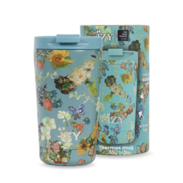 IZY Thermos Mug - Vincent's Flowers (green) - 350ML To-Go Insulated Coffee mug
