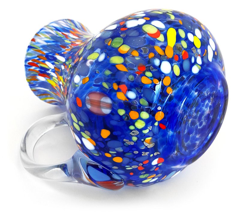 1 Klassiker Caraffa in handgemachtem und handgefertigtem Glas mit Murrine di Murano, "I Colori di Murano" Linie 1000 ml. In Italien gemacht