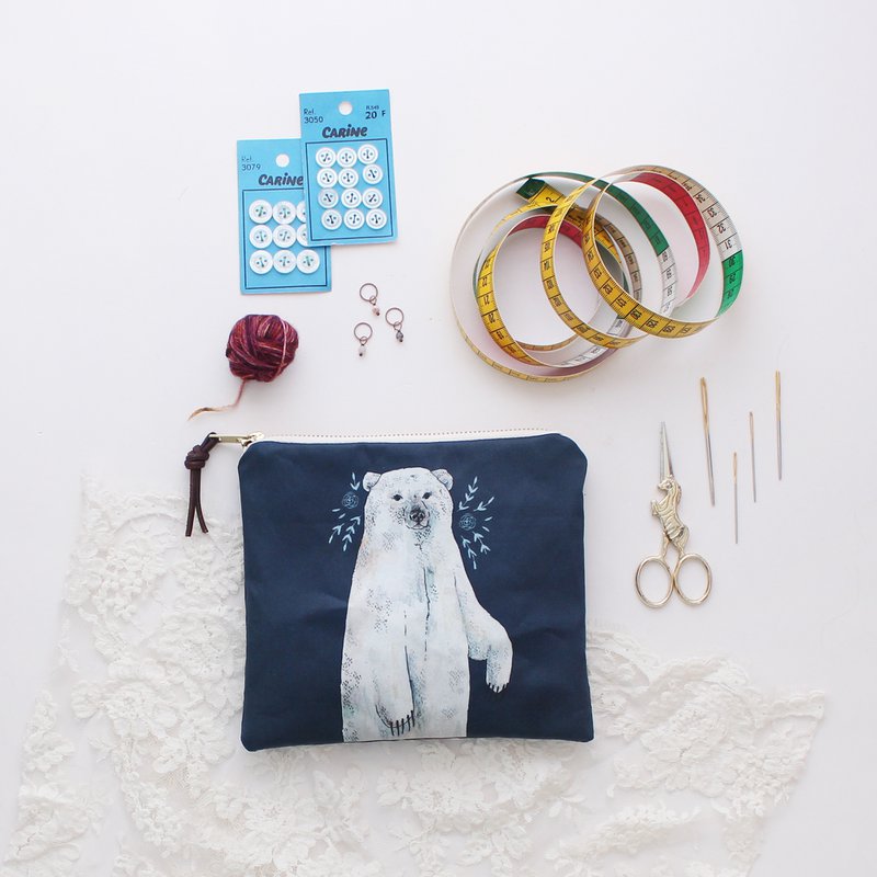 Boris the Polar Bear | Zipper Pouch | Storage Bag | Coin Purse