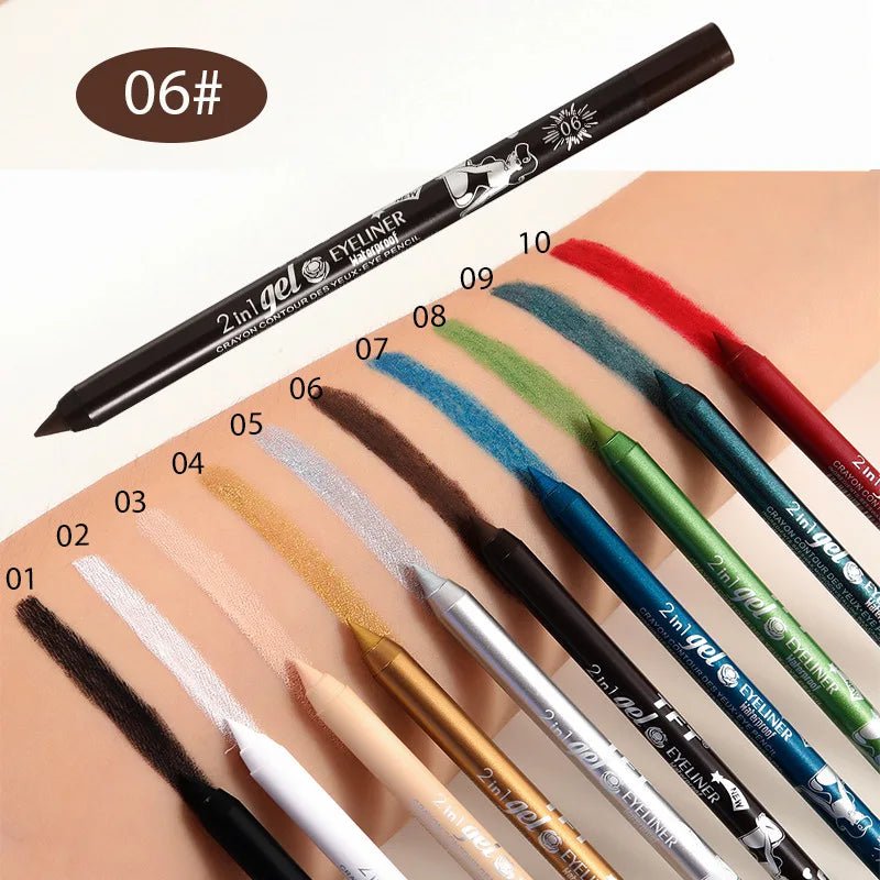 Wodoodporny eyeliner, długotrwały ołówek, kolorowy pigment, niebieski, czarny, biały, kolorowy żel do oczu, kredka do oczu, makijaż, kosmetyki do pielęgnacji oczu