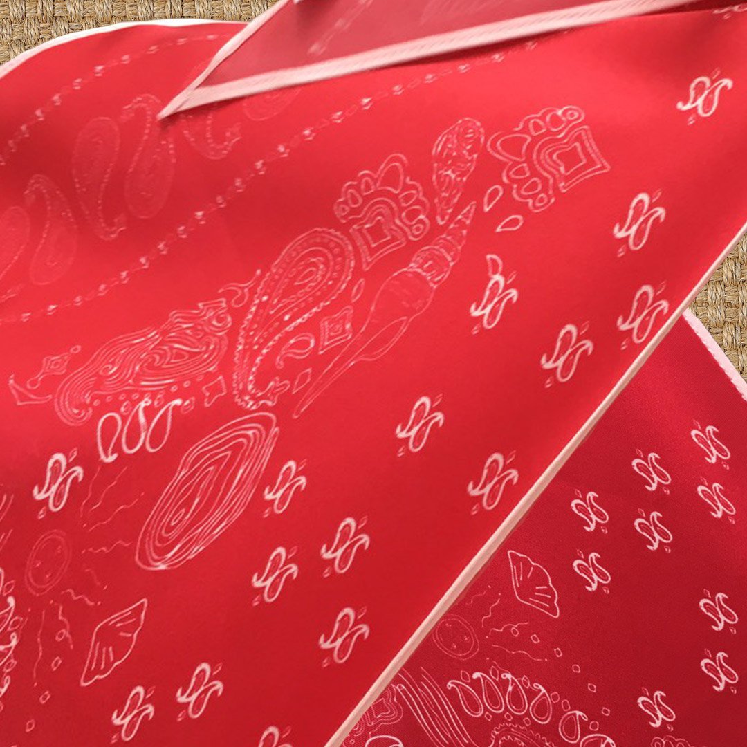 BANDANA Triangulo seda 65cm Rojo