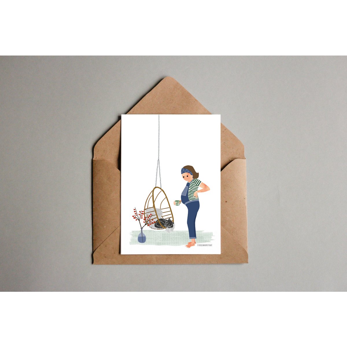 postcard - series 'bellies' - hanging chair