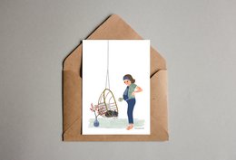 postcard - series 'bellies' - hanging chair