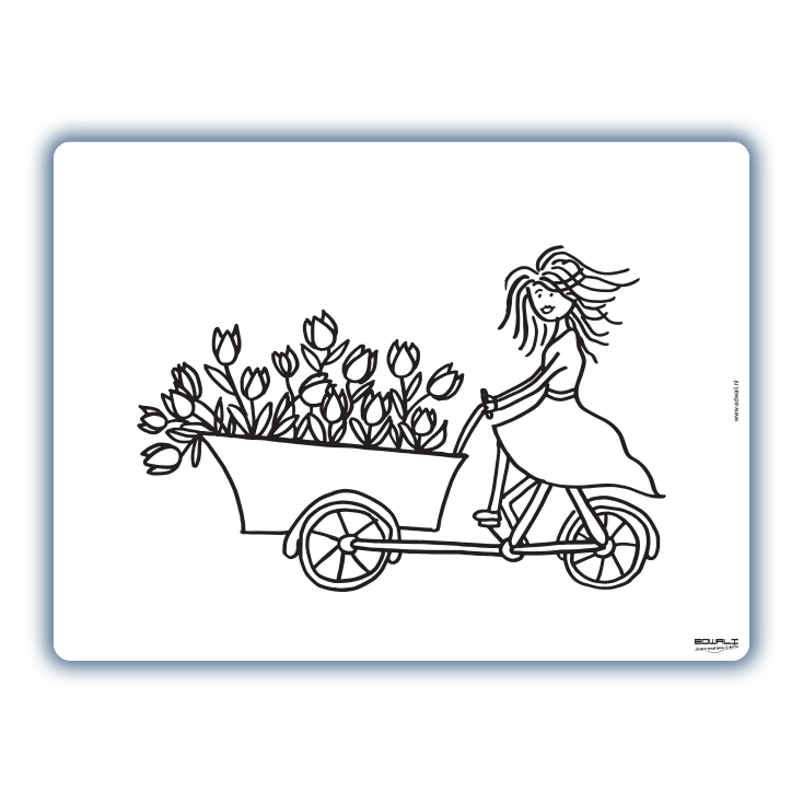Wiederfärbbares Tischset Bakfiets Tulpen