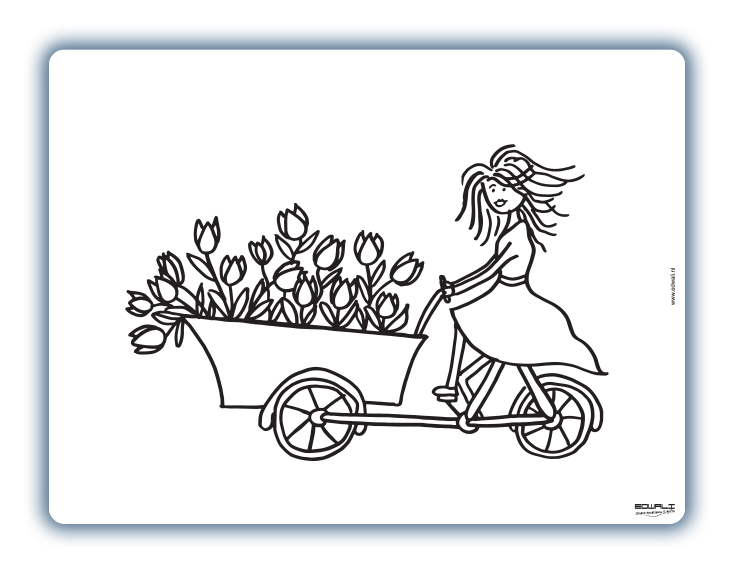 Wiederfärbbares Tischset Bakfiets Tulpen