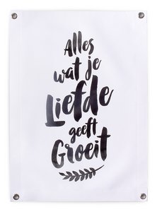 Garden Poster Outdoor Black White Quote 50x70 // Everything You Give Love Grows