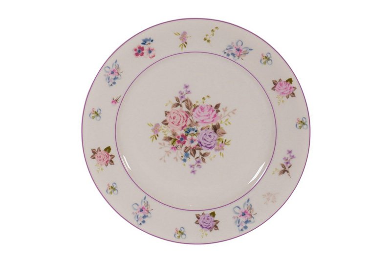 Porcelæn stor plade flora 26 cm isabelle rose