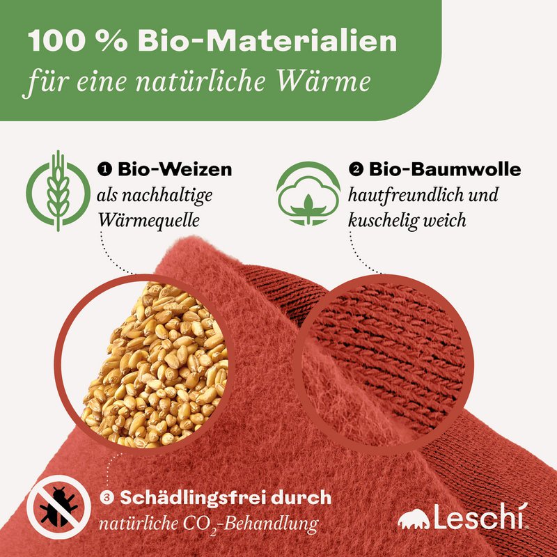 Bio-Körnerkissen für die Mikrowelle, aus 100% Naturmaterialien, Wärmekissen für den Bauch, Herz