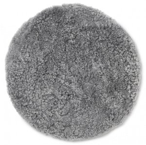 Curly pad sheepskin - round_Charcoal Silvergrey