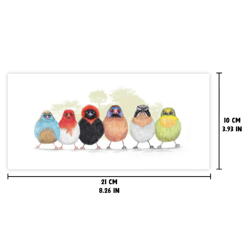 Schattige kleine vogels - dierenwenskaart - verjaardagskaarten, blanco kaart