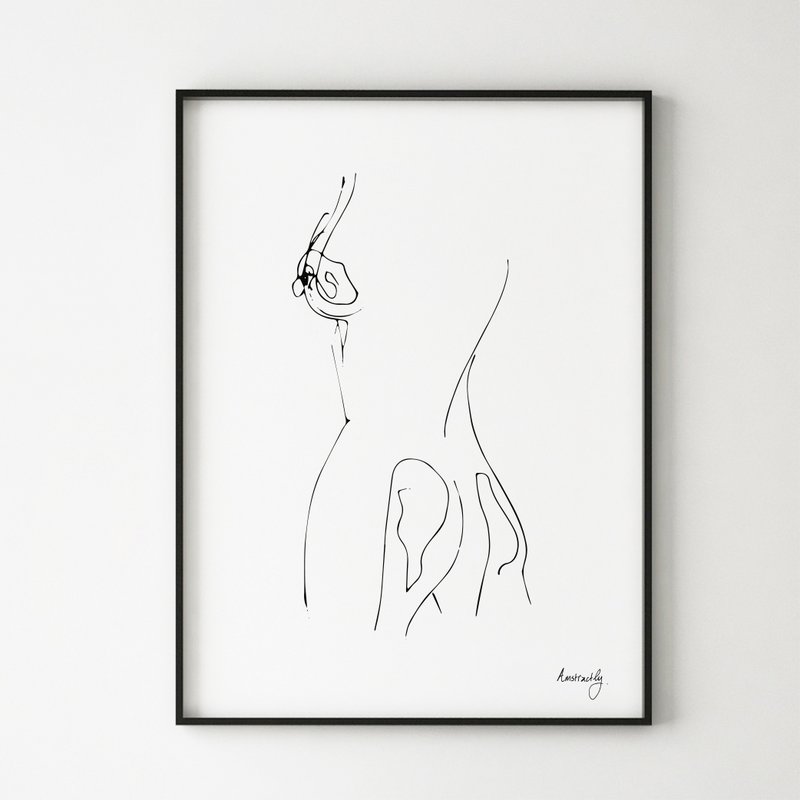 Hvad med Fillers - Kvinde Skulptur Line Art Print