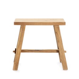 Ganesja piccolo sgabello in legno di teak 37x16xH:30 cm bellezza naturale