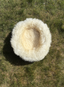 Dog Basket White - 100% Sheepskin