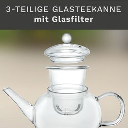 Creano Glasteekanne 1,2l mit Sieb & Deckel