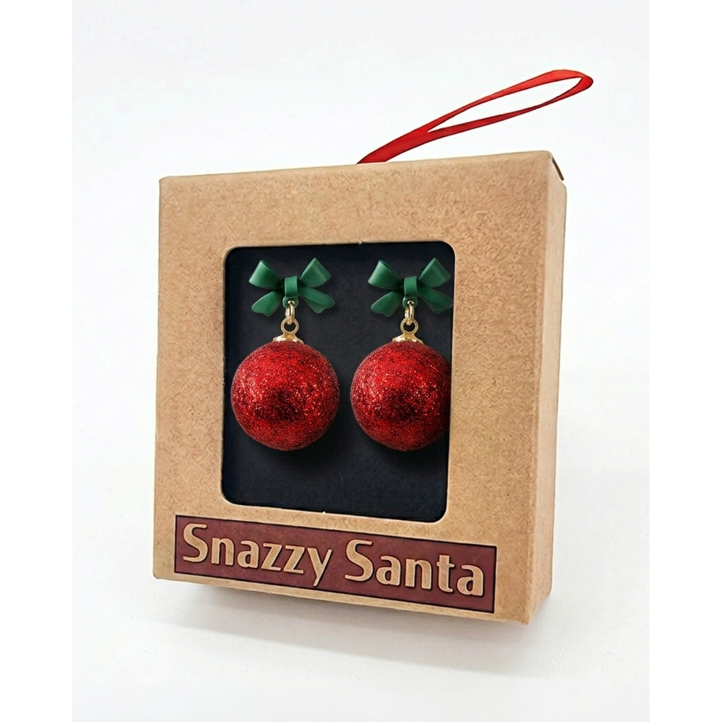 Earrings - Red ball
