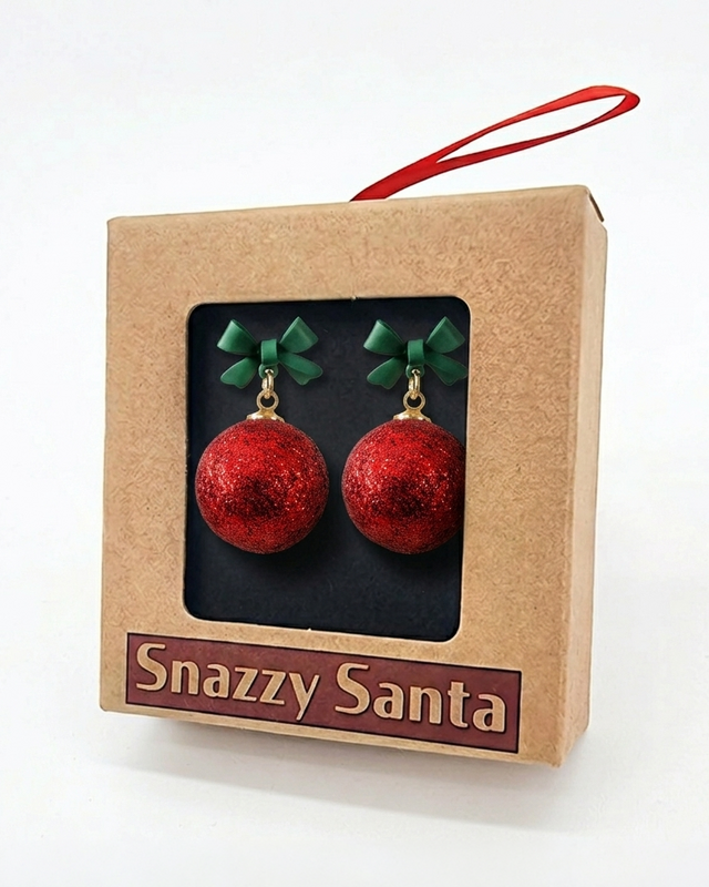 Earrings - Red ball