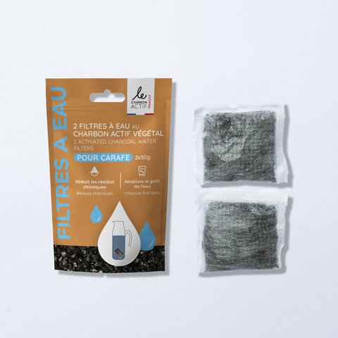Set of 2 activated vegetable carbon water filters