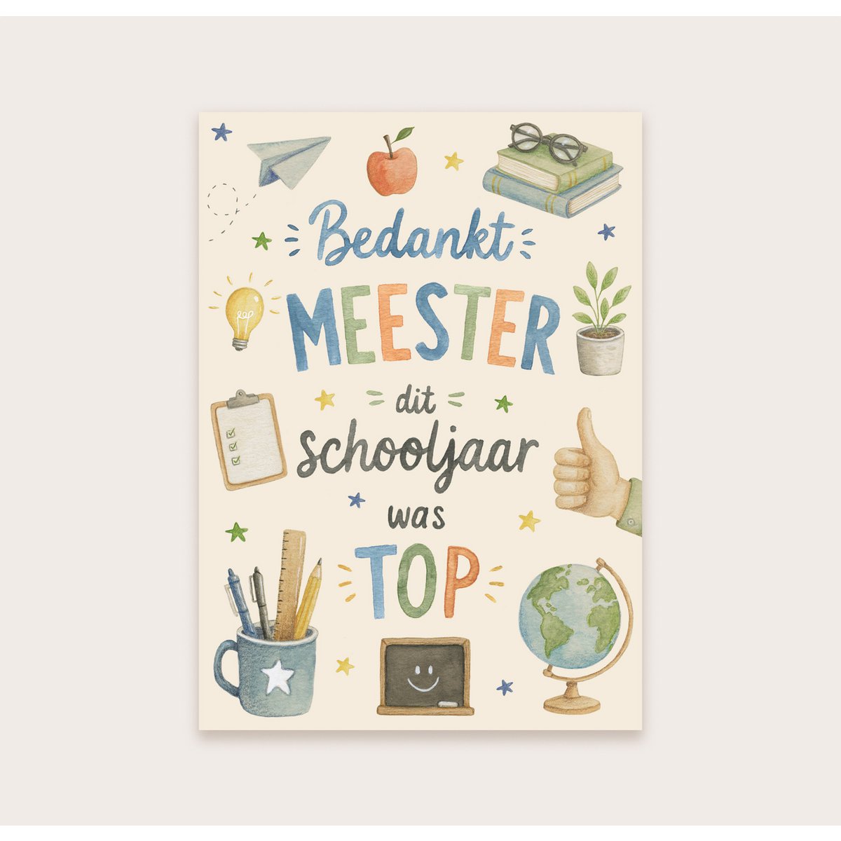 Postkarte Danke, Meister