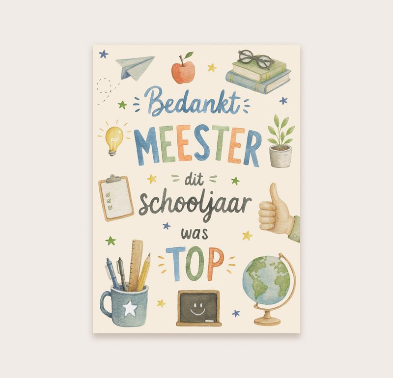 Postkarte Danke, Meister