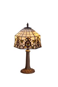 Kleine Tischplatte aus Gummi mit Tiffany-Bildschirm, Durchmesser 20 cm, Hexa-Serie LG242800P