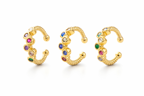 Chromia - Ear Cuff with colored zircons