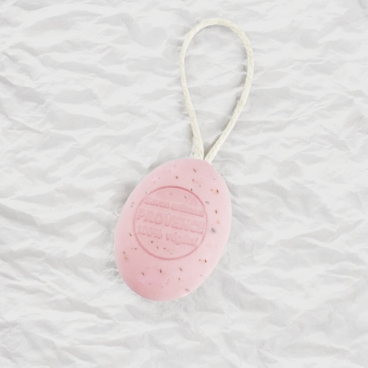 Oval soap on rope Rose 200g