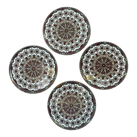 Untersetzter aus Metall - 4er Set - Mandala - Braun - 9cm