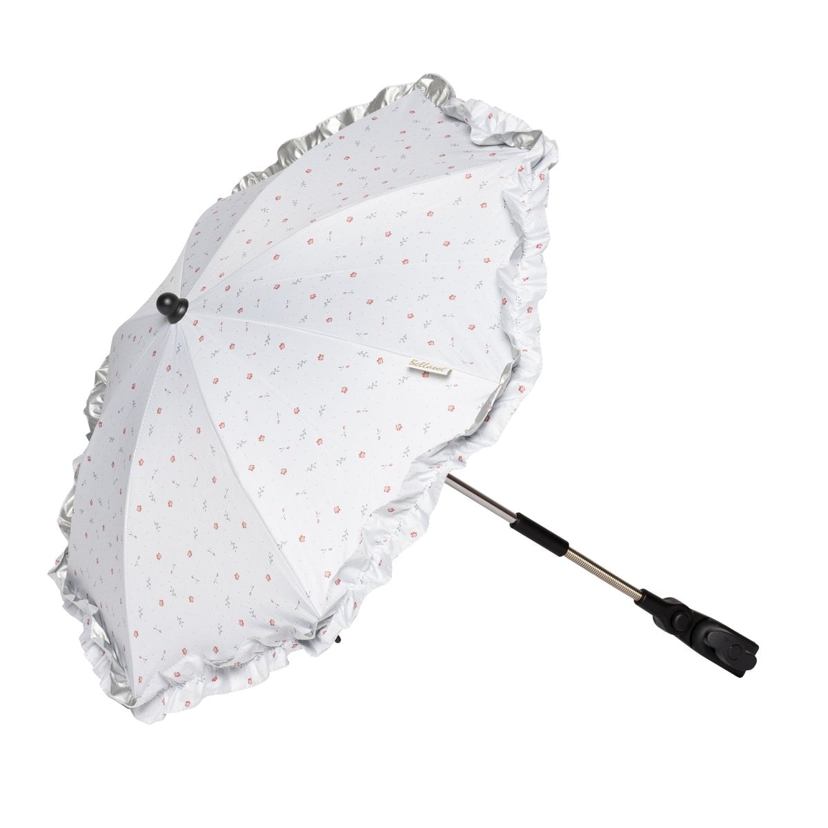 Bellasol - White with red flowers - Parasol pram/buggy universal - Special UV-resistant coating - 1 year warranty Copy 1