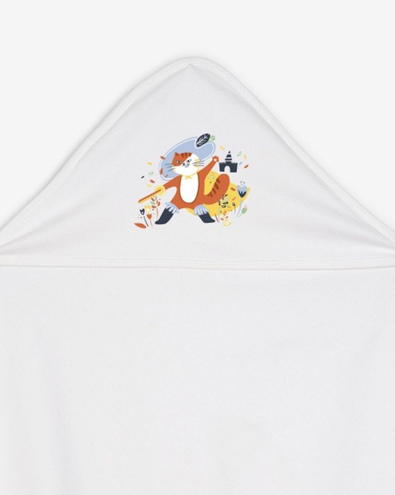 Cat Botté bath cape 100% organic cotton certified OEKO-TEX