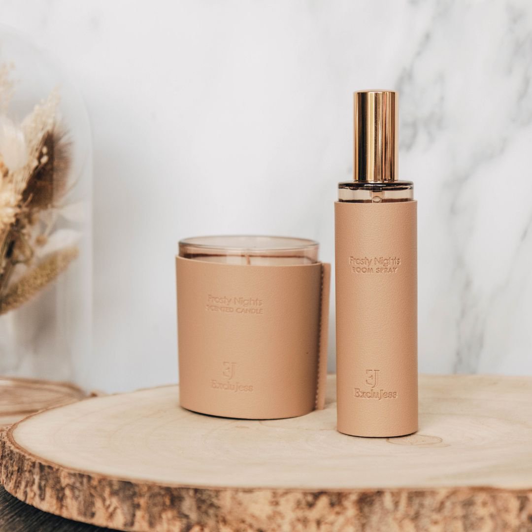 Spray d'ambiance Frosty Nights au toucher cuir caramel