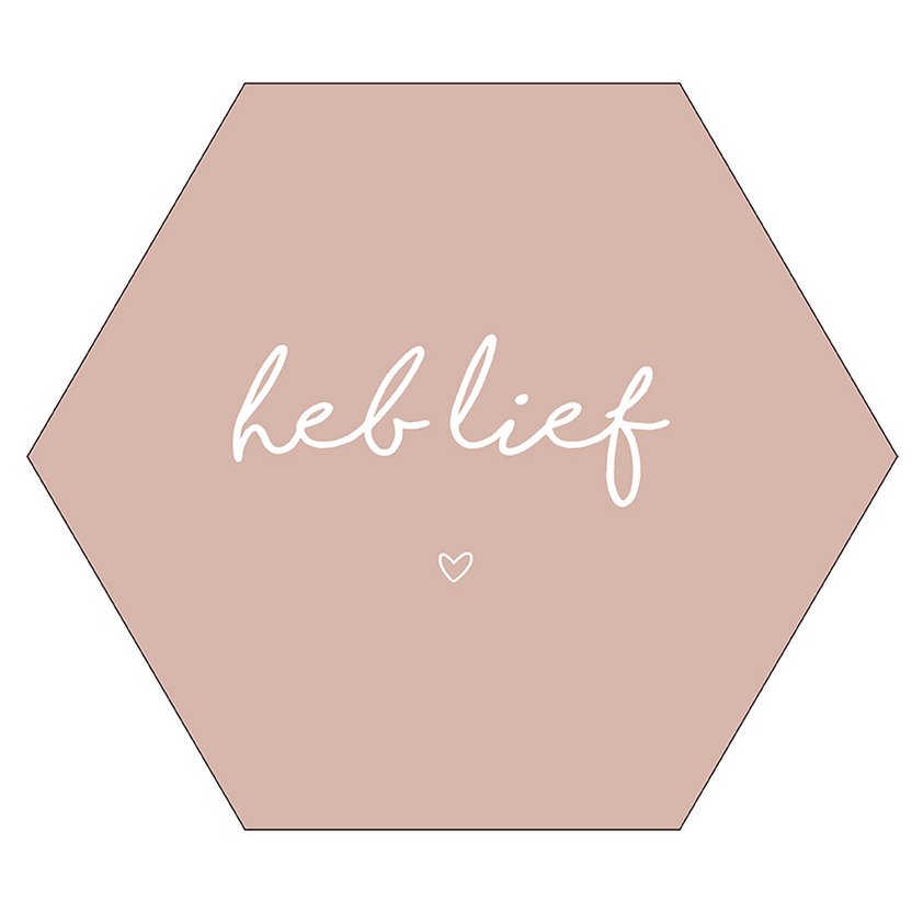 Wall hexagon love old rose