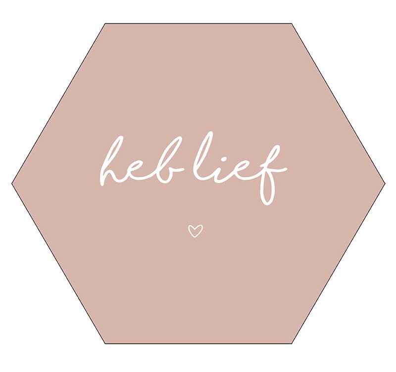 Wall hexagon love old rose
