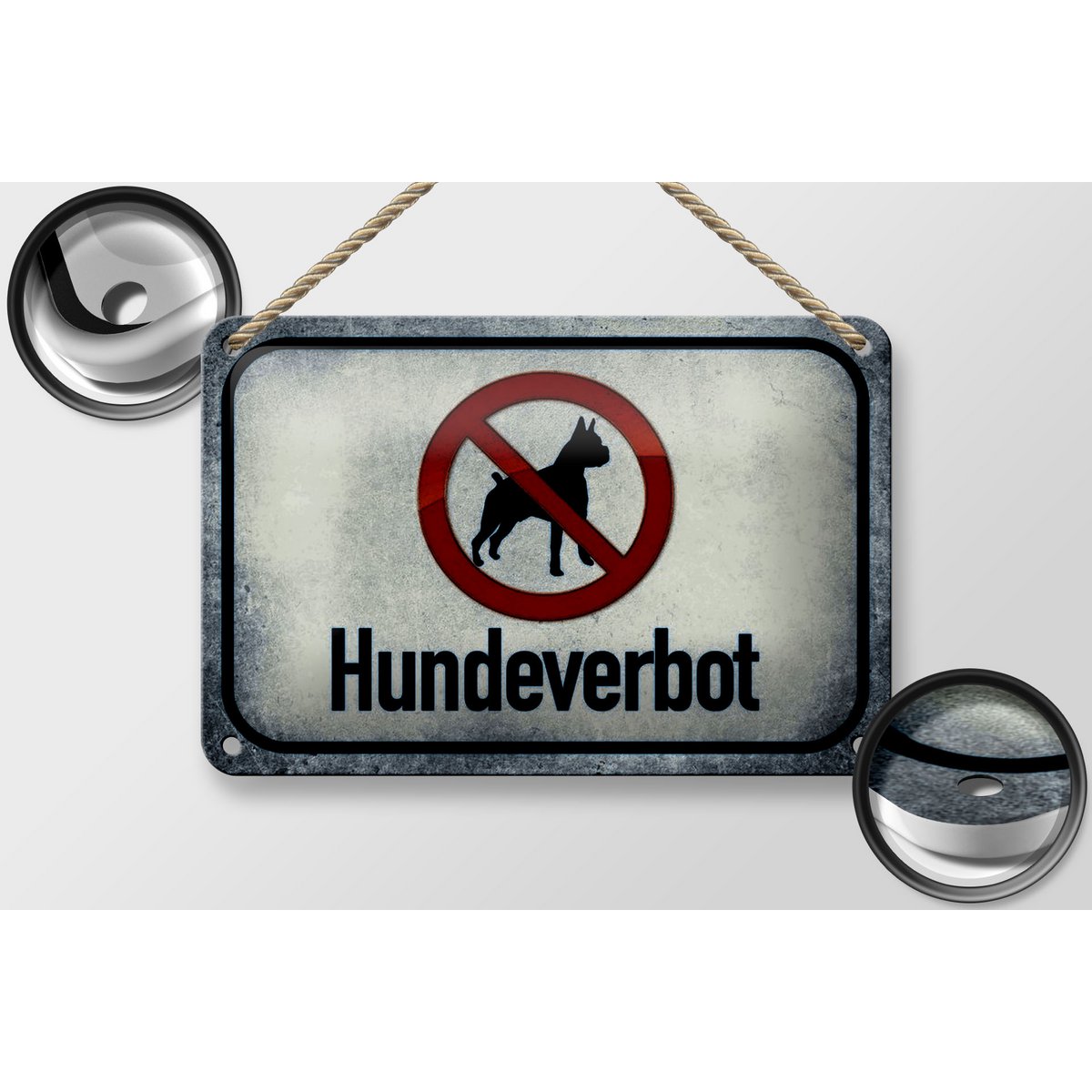 Tin sign notice 18x12cm dog dog ban decoration