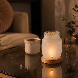 Parfumebrænder Inspiration Series – Siete – Æteriske olier, fondanter, duftvoks – Træ og glas fyrfadsstage – Gaveidé