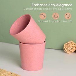 Ecofy Przyjazny dla Ziemi | Zestaw 6 | 180 ml | Nietłukąca szklanka do wody i soku | Każdy | Kubki dla dzieci wykonane z biokompozytu łusek ryżowych| Można używać w kuchence mikrofalowej | na ciepło i zimno | Wielokolorowy certyfikat TUV